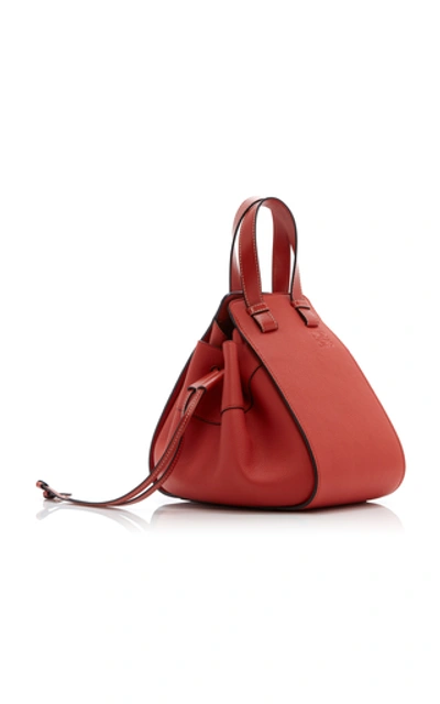 Shop Loewe Hammock Small Leather Bag In Red