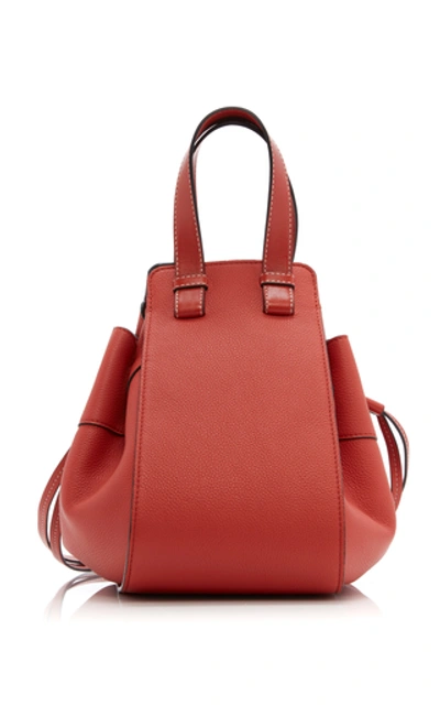 Shop Loewe Hammock Small Leather Bag In Red