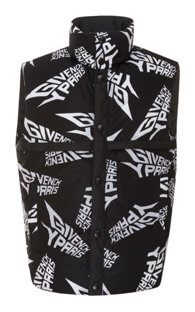 Shop Givenchy Printed Shell Down Vest In Black