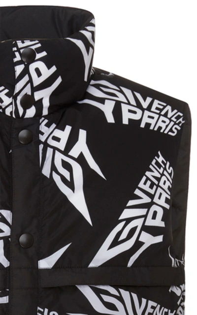 Shop Givenchy Printed Shell Down Vest In Black