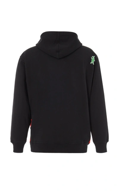 Shop Marni Striped Zip Hoodie  In Black