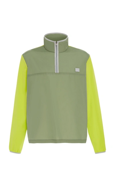 Shop Acne Studios Osric Colorblocked Shell Jacket In Green