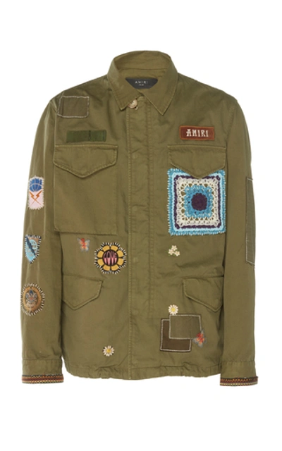Shop Amiri Brothers Military Cotton Parka In Green