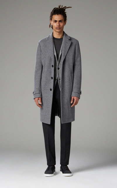 Shop Ermenegildo Zegna Cashmere Coat In Grey