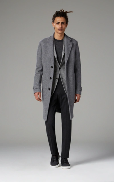 Shop Ermenegildo Zegna Cashmere Coat In Grey