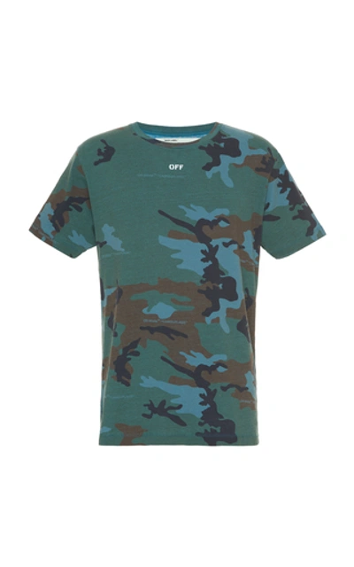 Shop Off-white Printed Camouflage Cotton-jersey T-shirt Si