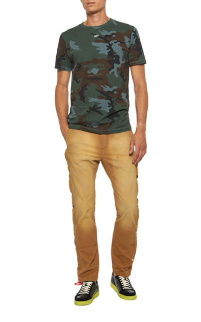 Shop Off-white Printed Camouflage Cotton-jersey T-shirt Si