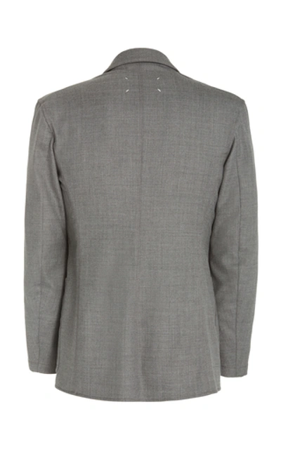 Shop Maison Margiela Double-breasted Wool-blend Jacket In Grey