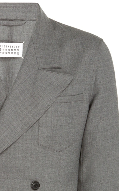 Shop Maison Margiela Double-breasted Wool-blend Jacket In Grey