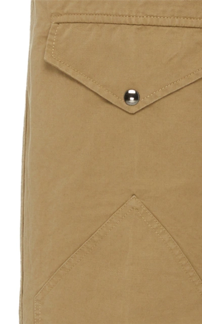 Shop Givenchy Belted Cotton And Linen Cargo Chinos In Neutral