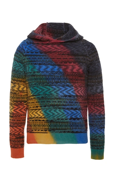 Shop Missoni Striped Cashmere And Wool-blend Hooded Sweatshirt