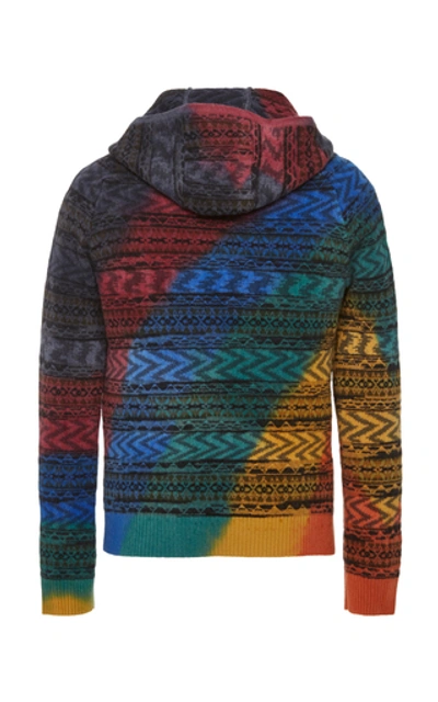 Shop Missoni Striped Cashmere And Wool-blend Hooded Sweatshirt