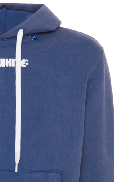 Shop Off-white Printed Cotton-jersey Sweatshirt In Blue