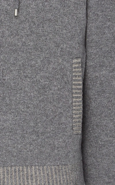 Shop Fioroni Wool And Cashmere-blend Hooded Sweatshirt In Grey