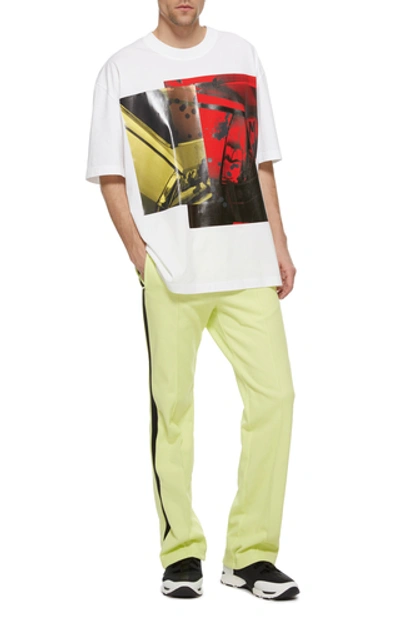 Shop Maison Margiela Side-stripe Jersey Pants In Yellow