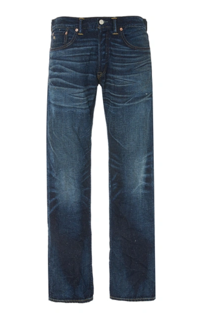 Shop Rrl Mid-rise Slim-leg Jeans In Blue