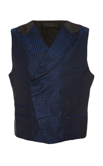 Shop Haider Ackermann Printed Double-breasted Waistcoat In Black