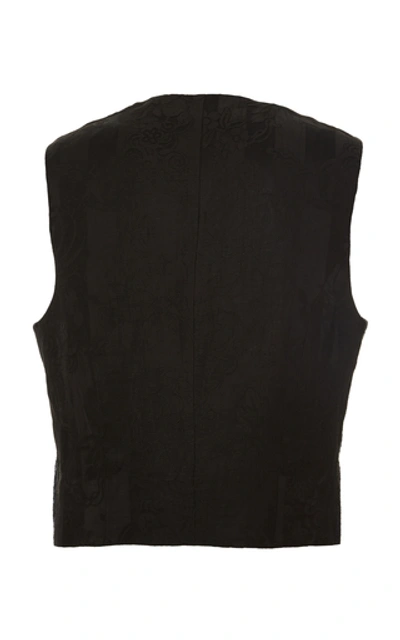 Shop Haider Ackermann Printed Double-breasted Waistcoat In Black