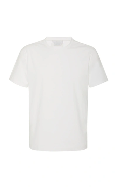 Shop Prada Cotton-blend Crewneck T-shirt In White