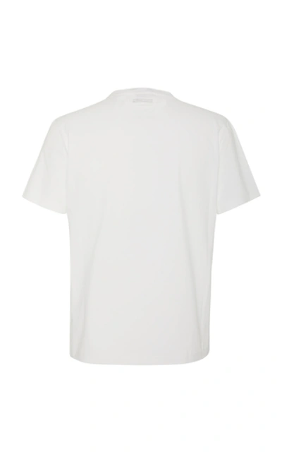 Shop Prada Cotton-blend Crewneck T-shirt In White