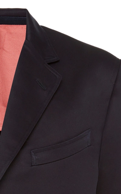 Shop Alexander Mcqueen Silk-blend Blazer In Navy