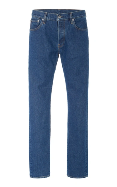 Shop Simon Miller True Blue Mid-rise Straight-leg Jeans
