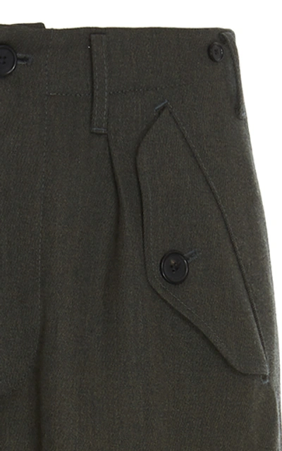 Shop Loewe Wool Cargo Pants In Green