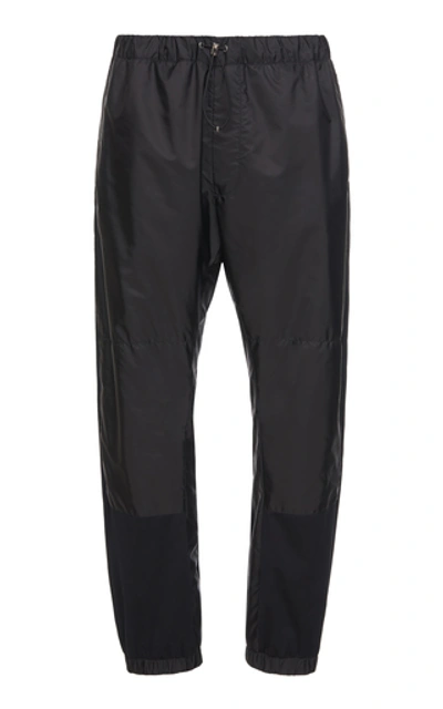 Shop Prada Paneled Nylon Track Pants In Black