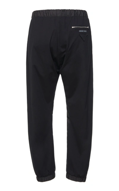 Shop Prada Paneled Nylon Track Pants In Black