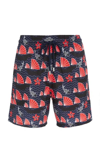 Shop Vilebrequin Mahina Hong Kong Printed Swim Shorts In Navy