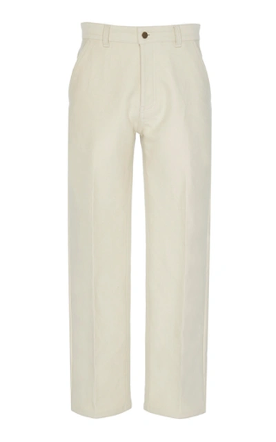 Shop Ami Alexandre Mattiussi Cropped Straight-leg Jeans In White