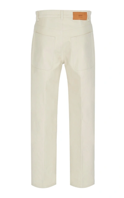 Shop Ami Alexandre Mattiussi Cropped Straight-leg Jeans In White
