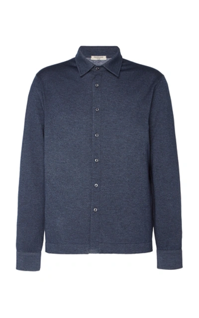Shop Fioroni Cashmere And Silk-blend Shirt In Blue
