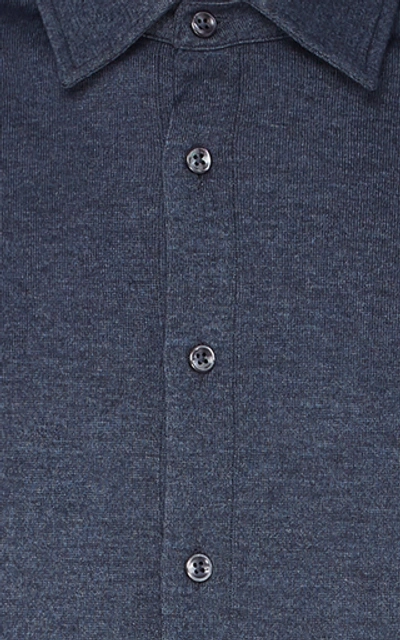 Shop Fioroni Cashmere And Silk-blend Shirt In Blue