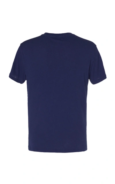 Shop Frescobol Carioca Cotton-jersey T-shirt In Navy