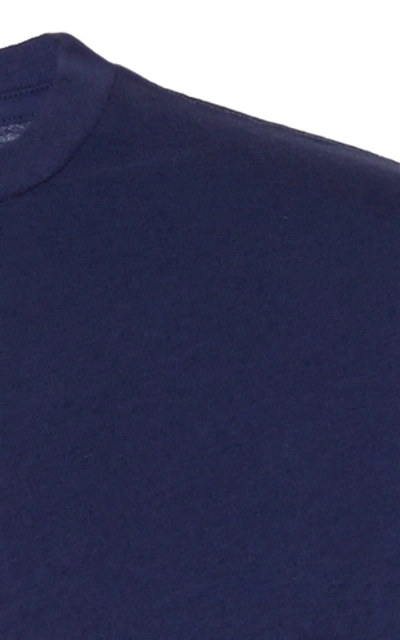 Shop Frescobol Carioca Cotton-jersey T-shirt In Navy