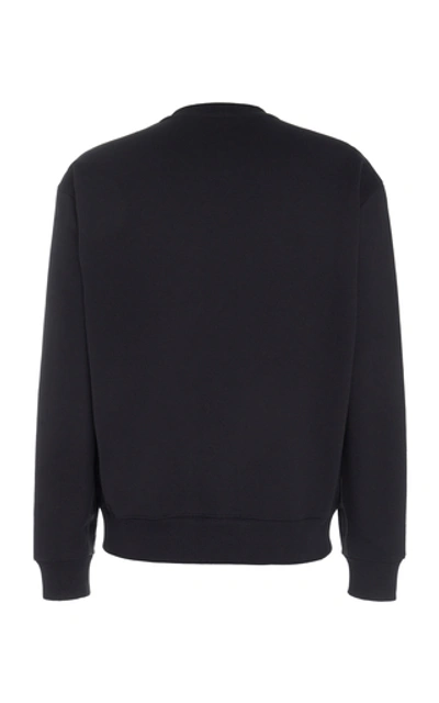Shop Prada Logo-printed Cotton-jersey Sweatshirt In Black