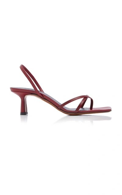 Shop Neous Women's Meira Leather Slingback Sandals In Burgundy,white