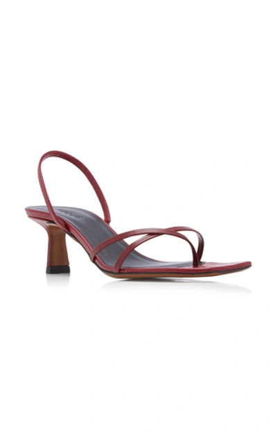 Shop Neous Women's Meira Leather Slingback Sandals In Burgundy,white