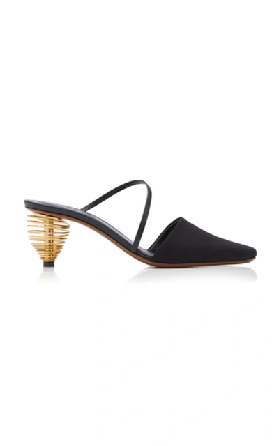 Shop Neous Pteros Gold-tone Leather Mules In Black