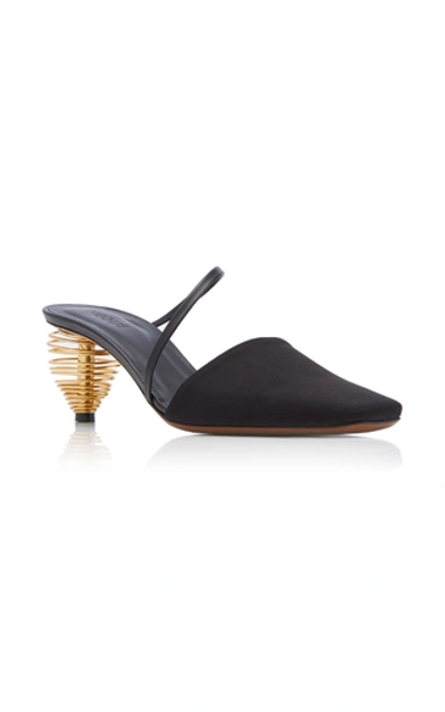 Shop Neous Pteros Gold-tone Leather Mules In Black