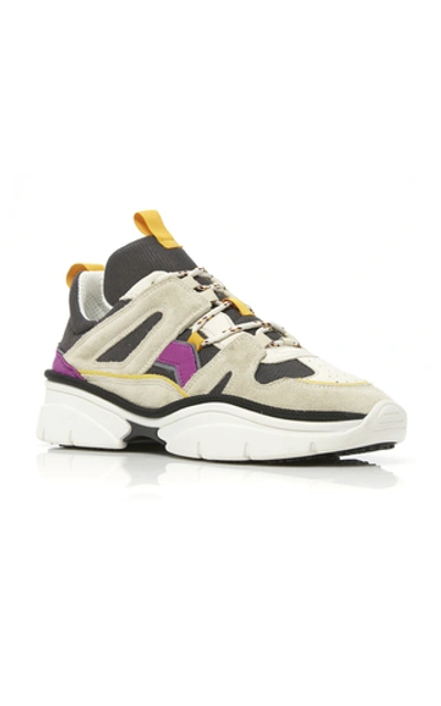 Shop Isabel Marant Kindsay Leather-paneled Low-top Sneakers In Multi