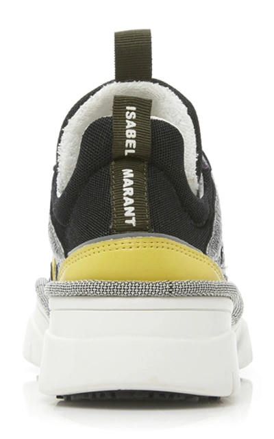Shop Isabel Marant Kindsay Leather-paneled Low-top Sneakers In Black