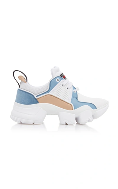 Shop Givenchy Jaw Suede, Leather, Neoprene And Rubber Sneakers In White