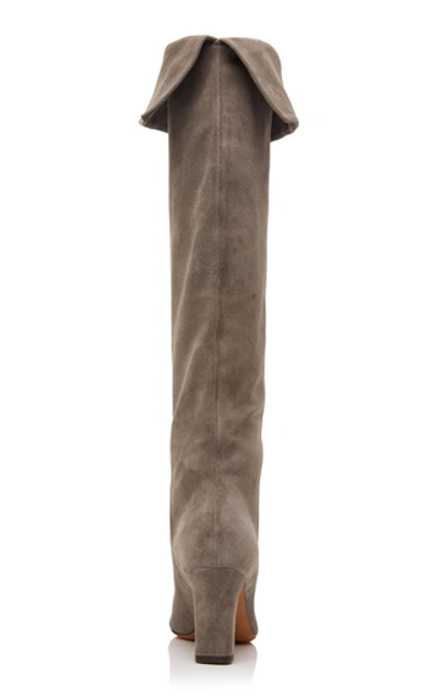 Shop Tabitha Simmons Finn Suede Knee Boots In Grey