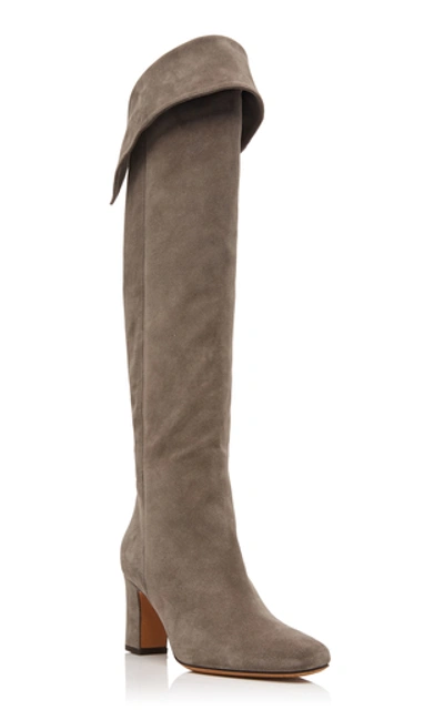 Shop Tabitha Simmons Finn Suede Knee Boots In Grey