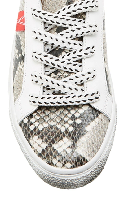 Shop Veronica Beard Sami Lace-up Leather Sneakers In Neutral