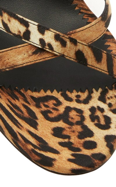Shop Giuseppe Zanotti Crystal-embellished Leopard-print Canvas Sandals In Multi