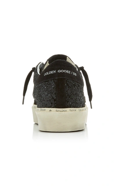 Shop Golden Goose Hi Star Glittered Leather Sneakers In Black