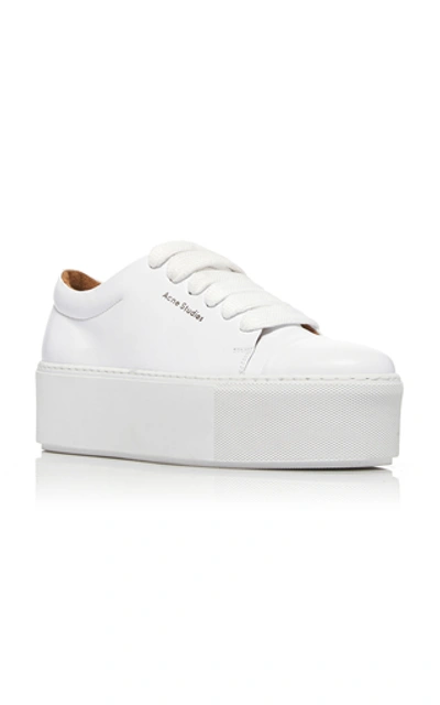 Shop Acne Studios Drihanna Logo-printed Leather Sneakers In White